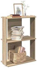 vidaXL Bibliotecă 3 niveluri stejar sonoma 60x30x80 cm, lemn prelucrat
