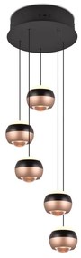 Lustră negru-arămiu LED cu abajur din metal ø 30 cm Orbit – Trio Select