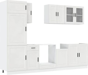 vidaXL Set dulap de bucătărie 8 piese „Porto” alb lucios Lemn