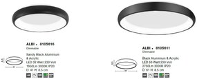 Plafoniera LED moderna design slim 61cm ALBI negru NVL-8105611