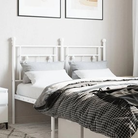 374419 vidaXL Tăblie de pat metalică, alb, 120 cm
