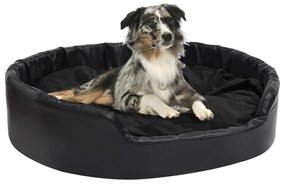 vidaXL Pat pentru câini, negru, 99x89x21 cm, pluș/piele ecologică