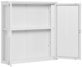 Dulap de prezentare Brisbane, 2 uși, oțel, alb 80x18x80 cm