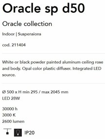Lustra LED design modern ORACLE SP D50 BIANCO