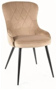 Scaun beige LOTUS VELVET