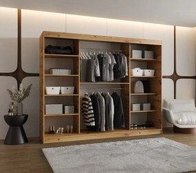 Dulap de haine 250 cm Ulta (Stejar artisan). 1126332