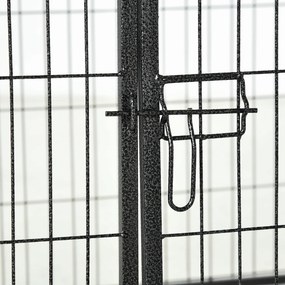 PawHut Tarc Modular pentru Animale cu 12 Panouri din Oțel, 2 Uși cu Zăvor, Ușor de Asamblat, 80x60x1.5cm, Negru | Aosom Romania
