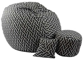 Set Fotoliu King Size cu Otoman (suport picioare) si Perna, Material Textil - Zippity Charcoal