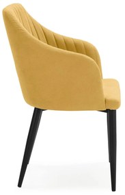Set de scaune de sufragerie galben 2 buc. tapițat Nadi – Marckeric