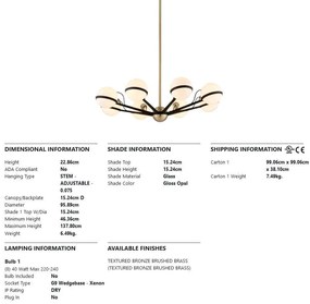Candelabru design contemporan ACE, cu 8 surse de lumina