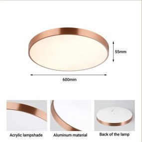 Immax NEO 07322L-LED plafonieră cu reglaj al luminozității NEO LITE SEMPLICI 60W/230V Ø60 cm, finisaj cupru + telecomandă