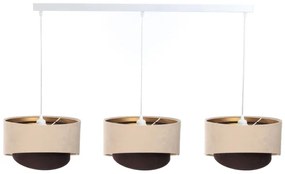 Lustră pe cablu GALAXY 3xE27/60W/230V bej/maro/aurie