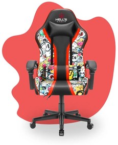 Scaun gaming pentru copii HC - 1005 HERO Graffiti culoare deschisă