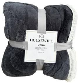 Patura luxoasa din microplus imitatia de miel NESTIVE gri inchis Dimensiune: 150 x 200 cm