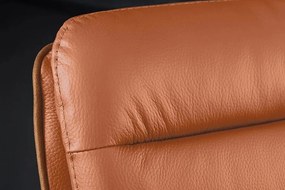 Scaun de bar pivotant Big George, microfibra/ piele coniac