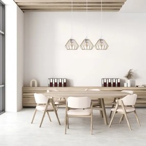 Lustră pe cablu CEED GOLD 3xE27/60W/230V alb/auriu