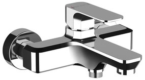 Baterie argintiu-lucios pentru cadă cu montare pe perete (2 ieșiri) Spy – Sapho