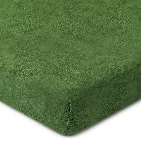 Cearșaf de pat 4Home frotir, verde măsline, 90 x 200 cm, 90 x 200 cm