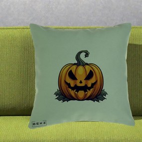Perna Decorativa Halloween Jack-o'-Lantern Infricosator, 40x40 cm, Verde, Husa Detasabila, Perna Inclusa, BEKZ®