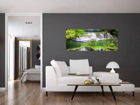 Tablou - Cascada Huay Mae Khamin, Kanchanaburi, Thailanda (120x50 cm)