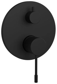 Baterie negru-mat pentru duș încastrată (2 ieșiri) Solaris – Sapho