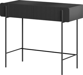 Masă de toaletă Malmi 100 cm - negru mat / picioare negre