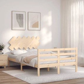 3195261 vidaXL Cadru de pat cu tăblie, dublu, lemn masiv