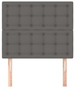 Tablii de pat, 2 buc, gri, 100x5x78 88 cm, piele ecologica 2, Gri, 100 x 5 x 118 128 cm