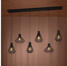 Lustră pe cablu Eglo 390126 BASIDANO 6xE27/40W/230V negru