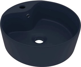 vidaXL Chiuvetă de lux cu preaplin, albastru mat, 36 x 13 cm, ceramică