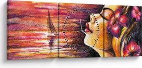 Tablou - Amintiri de vară (cu ceas) (90x30 cm)