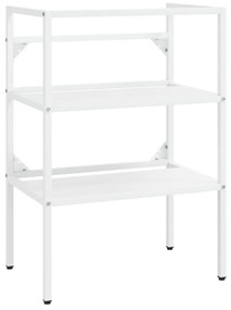 338485 vidaXL Cadru chiuvetă de baie, alb, 59x38x83 cm, fier