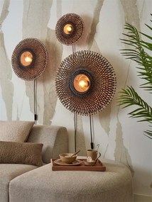 Aplica de perete eco din bambus Kalimantan 44cm nat/bl