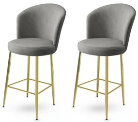 Set de scaune de bar Alte Grey and Gold, 2 bucăți, 2 buc.