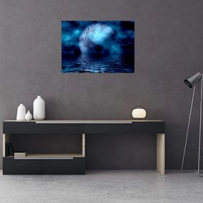 Tablou pe sticlă Luna deasupra mării (70x50 cm)