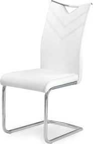 Scaun tapitat K224, alb/crom, piele ecologica/metal, 44X54X100 CM
