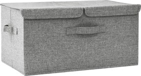vidaXL Cutie de depozitare, gri, 50x30x25 cm, material textil