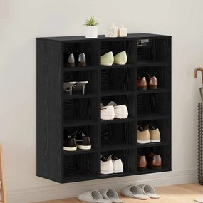 vidaXL Dulap pentru pantofi Stejar negru 103x30x51 cm Lemn compozit