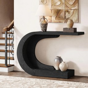 MAM12 - Masa Consola, 110 cm, masuta hol, living, dining, dormitor - Maro / Negru