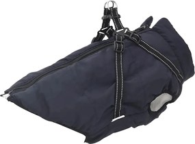 vidaXL Haină câini cu ham impermeabilă reflectorizantă, bleumarin, L44