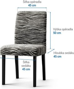 Gaico Huse bielastice UNIVERSO NOU dungi alb-negru scaun cu spatar 2 buc (45 x 45 x 50 cm)