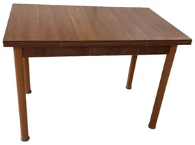 Set masa extensibila tropical cu 4 scaune Karya maro, sezut tapitat, cadru metalic