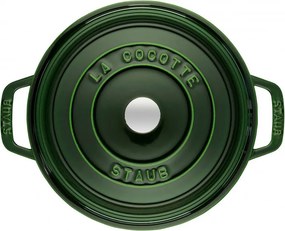Oala din fonta Staub La Cocotte 40509-361-0, 6,7 l, 28 cm, de la -20°C pana la 260 °C, Emailata, Capac cu structura anti-picaturi, Toate plitele inclusiv inductie, Verde