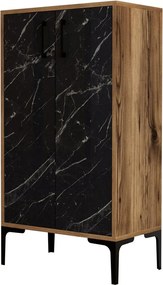Dulap pentru pantofi Prag Walnut and Black Marble