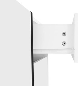 Comodă TV cu dulap jos, bandă LED, 170x30x39 cm, Alb