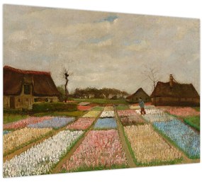 Tablou pe sticlă - Vincent van Gogh, Flower Beds in Holland, reproducere (70x50 cm)