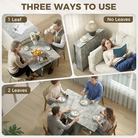 HOMCOM masă de dining, masă pliabilă economisire spațiu, masă economisire spațiu, masă extensibilă masă pliabilă masă economisire spațiu masă cu roți | Aosom Romania