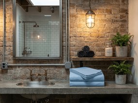 Cearsaf din bumbac STANDARD 140x240 cm, albastru