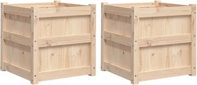 vidaXL Jardiniere de grădină, 2 buc., lemn masiv de pin