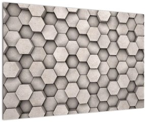 Tablou - Hexagoane design beton (90x60 cm)